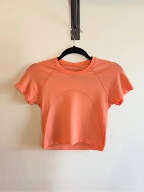 Lululemon Swiftly Tech Cropped Short-Sleeve *Coral Kiss